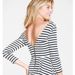 Victoria’s Secret Green & White Striped Peplum Top Sz. S